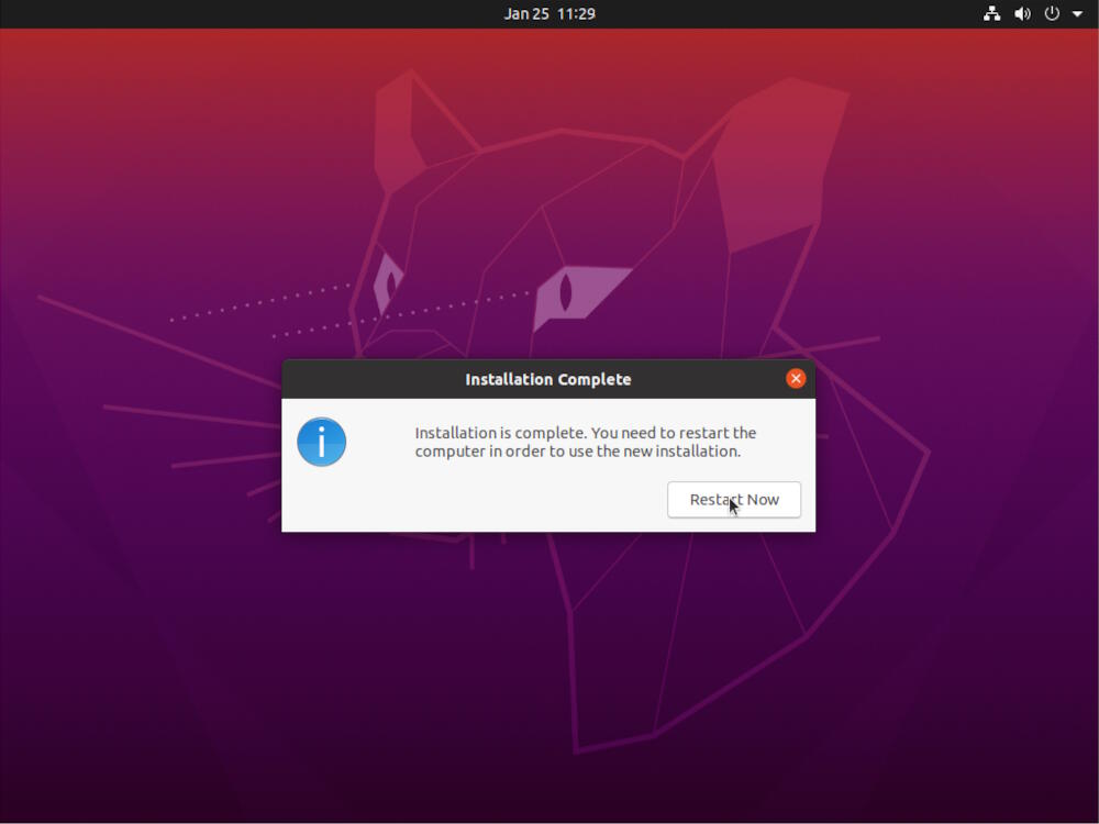 Ubuntu Desktop Installation - Installation complete