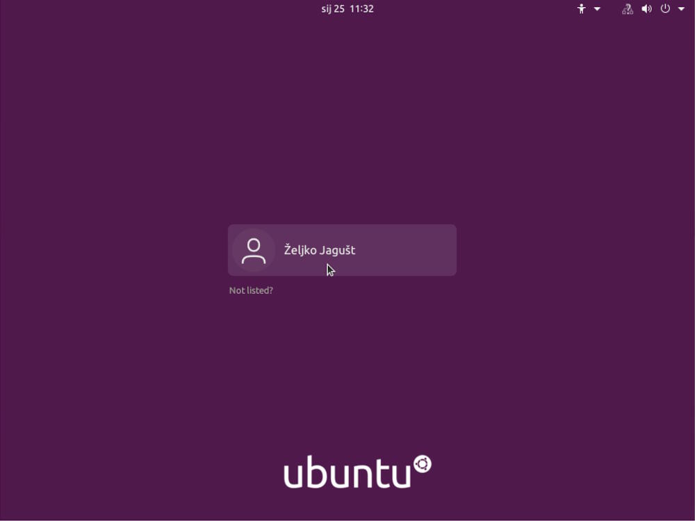 Ubuntu Desktop Installation - Login screen