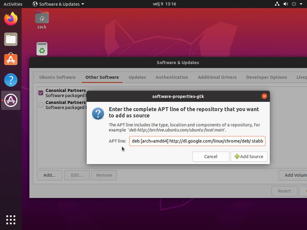 Ubuntu 20.04 Customization - Add Google Chrome repo