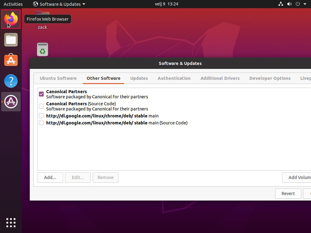 Ubuntu 20.04 Customization - Start Firefox
