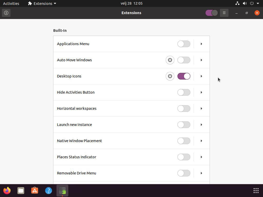 Ubuntu 20.04 Customization - Default Extensions