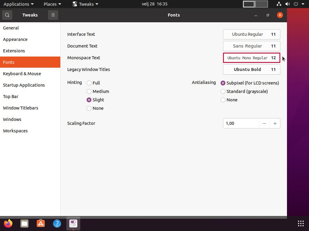 Ubuntu 20.04 Customization - Fonts