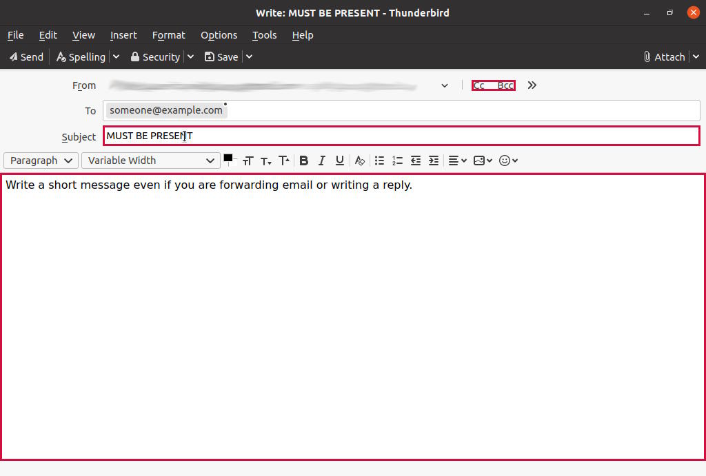 Filter email and spam with Thunderbird - Required Email Elements