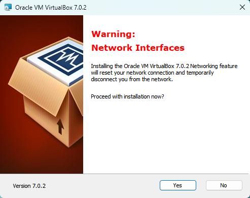 VirtualBox Installation & Configuration - Network Interface Warning
