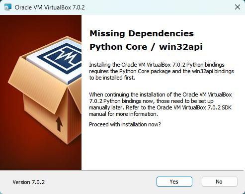 VirtualBox Installation & Configuration - Missing Dependencies Warning