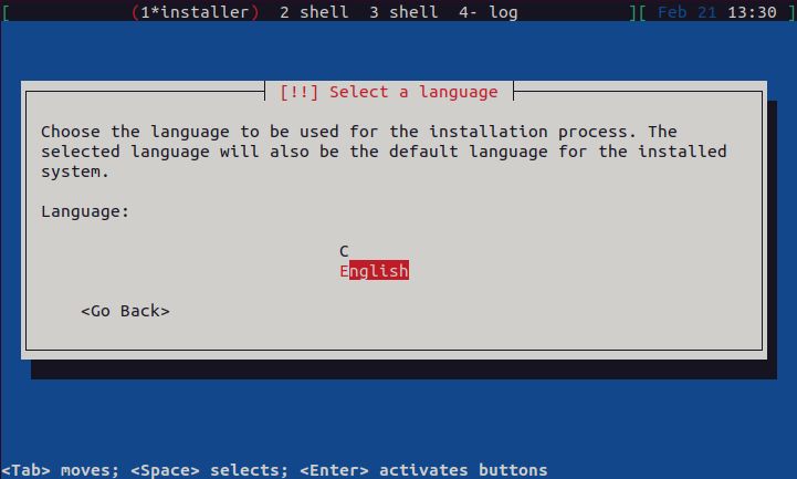 Home/Small Office Debian Server - Install Language