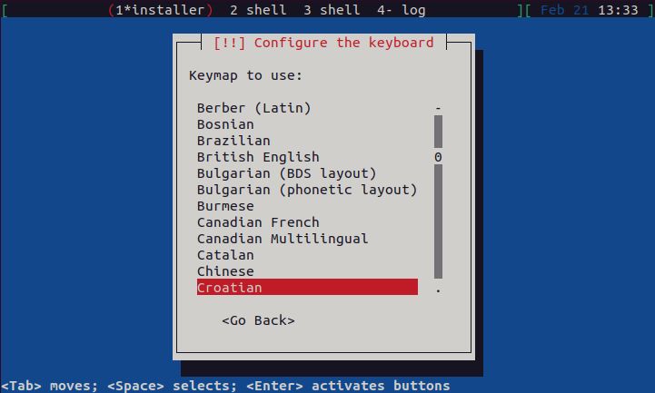 Home/Small Office Debian Server - Set Keymap