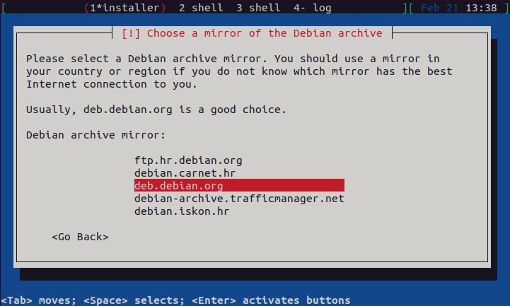 Home/Small Office Debian Server - Mirror URL