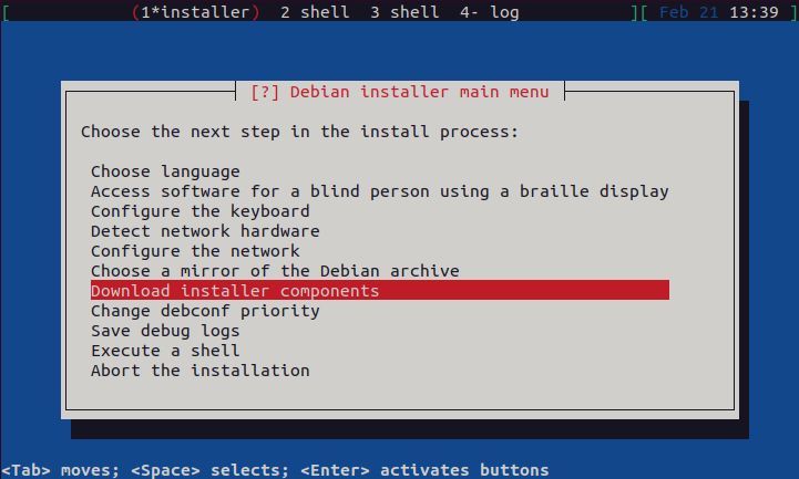 Home/Small Office Debian Server - Installer Components
