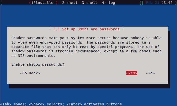 Home/Small Office Debian Server - Shadow Passwords
