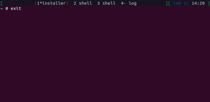 Home/Small Office Debian Server - Exit Shell