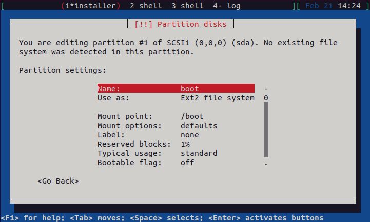 Home/Small Office Debian Server - Boot Partition Options