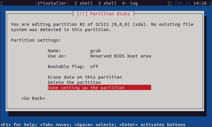 Home/Small Office Debian Server - Grub Partition Options