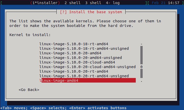 Home/Small Office Debian Server - Select Kernel