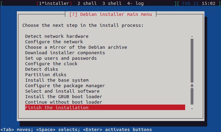 Home/Small Office Debian Server - Finish Installation