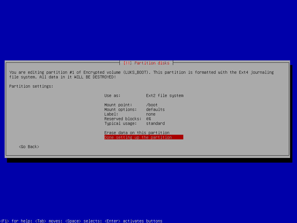 Debian Disk Encryption - Luks Boot Partition Setup
