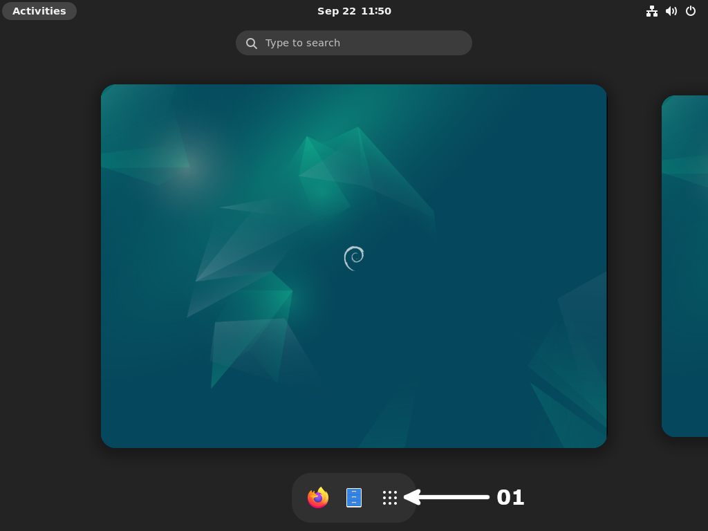 GNOME Desktop Environment on Debian - Show Applications