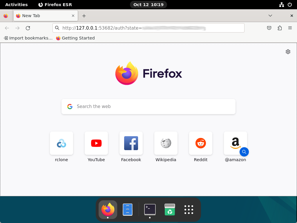 Google Drive Backup on Debian - Authorization URL