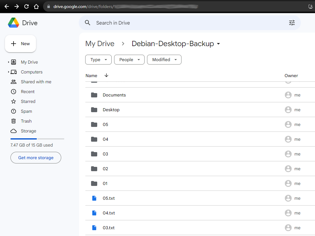 Google Drive Backup on Debian - New Content Browser