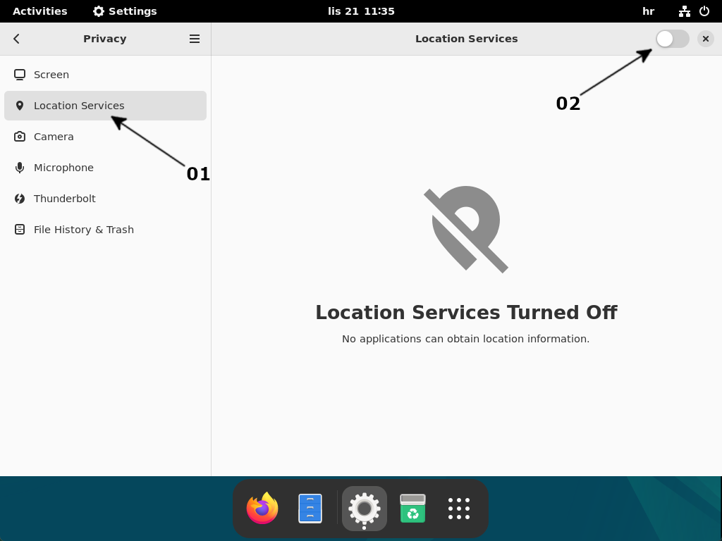Recommended Applications for Debian Desktop - Enable Location Service