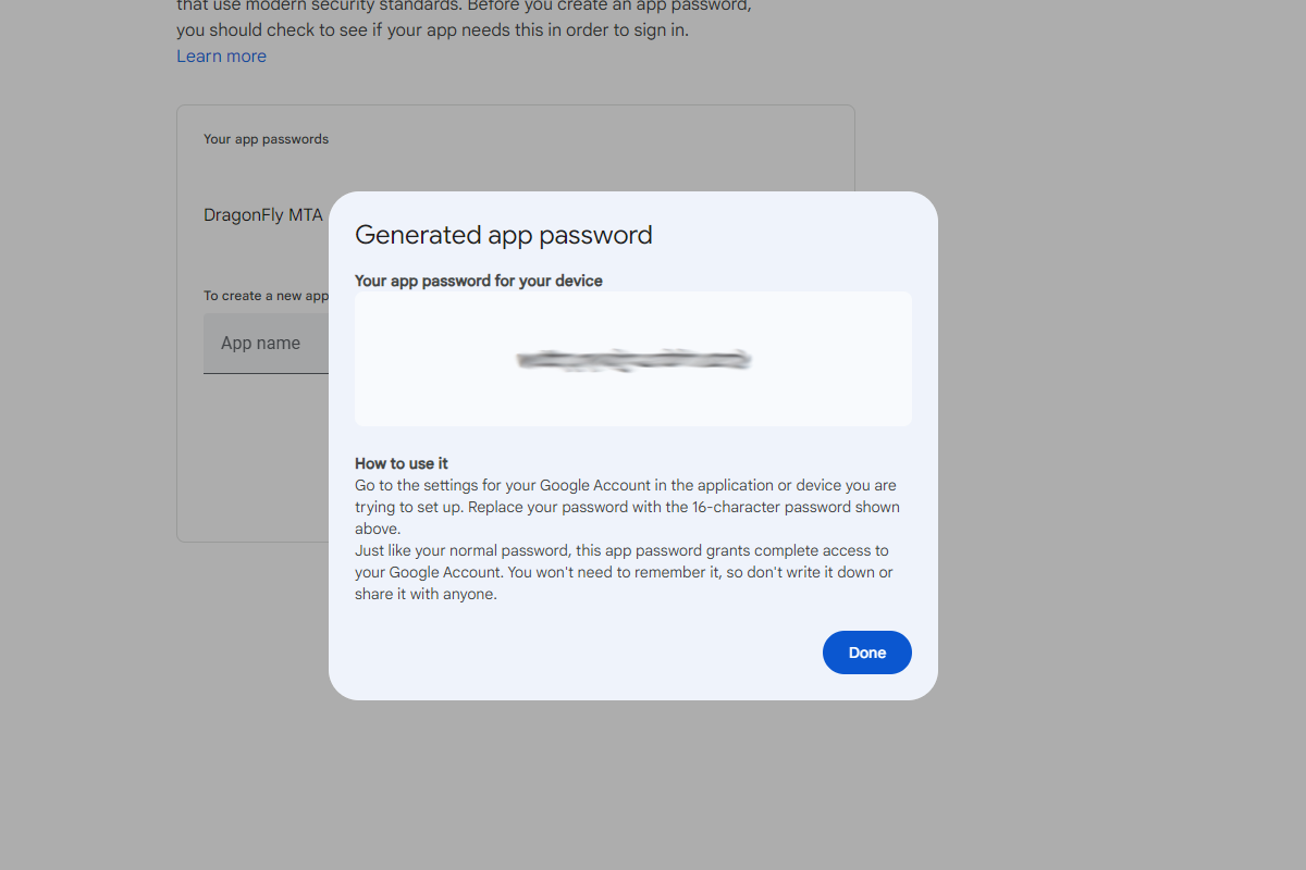 Send Mail Gmail Relay Setup - Google App Password