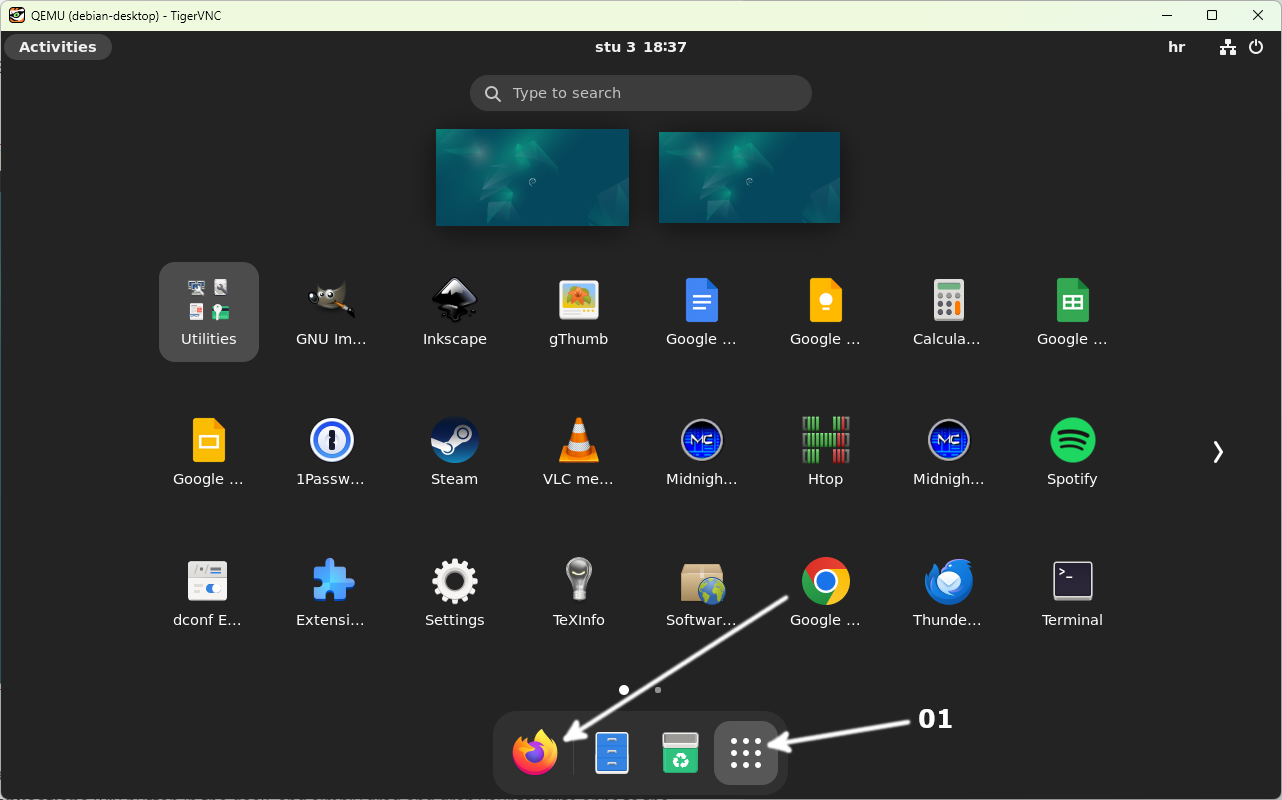 GNOME Customization on Debian - Add to Dock