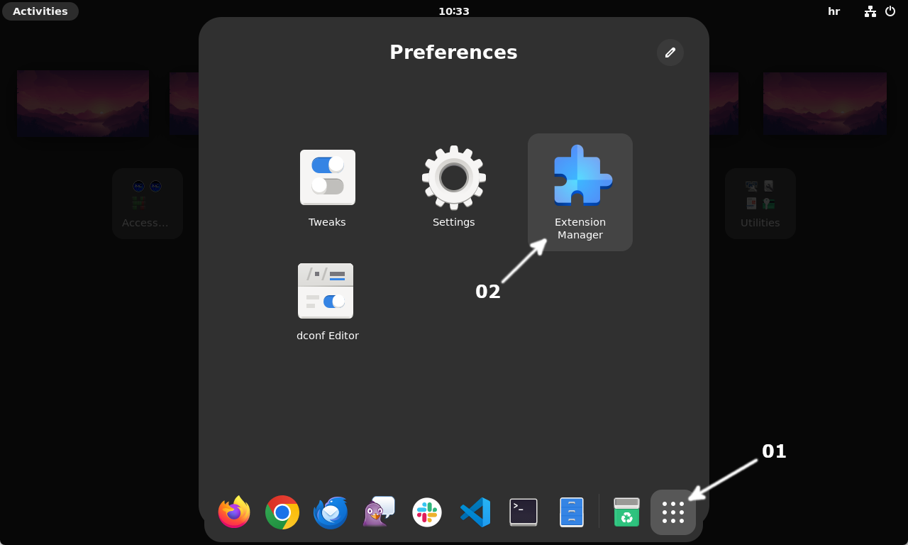 GNOME Customization on Debian - Extension Manager