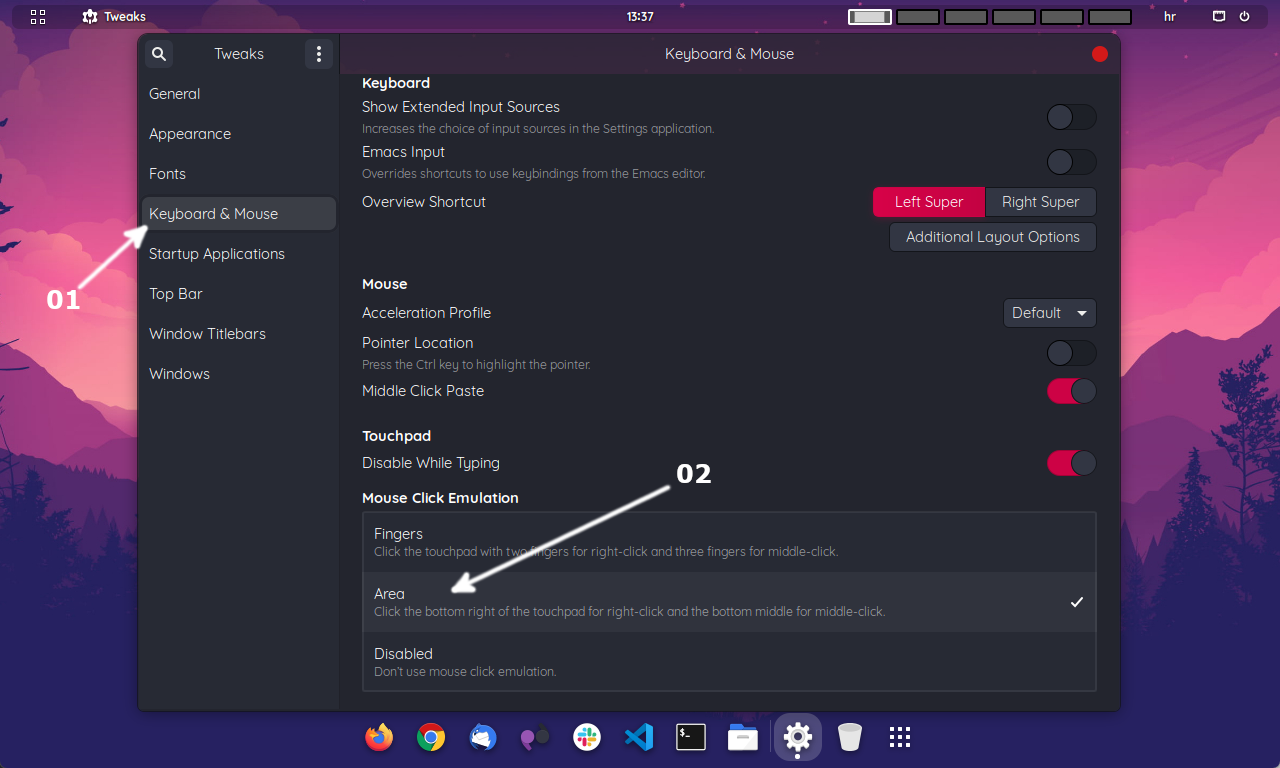 GNOME Customization on Debian - Touchpad Settings