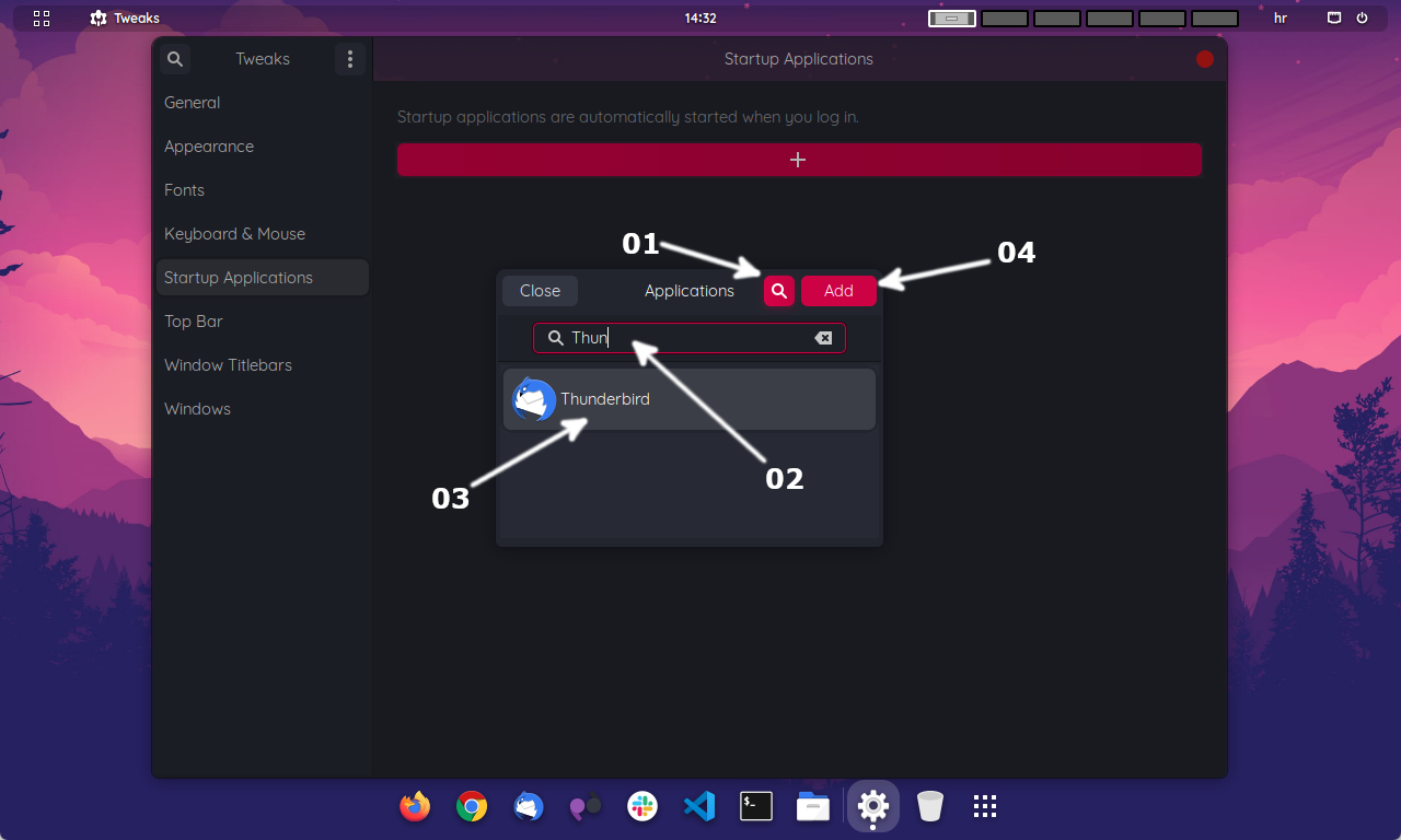 GNOME Customization on Debian - Startup Applications Select