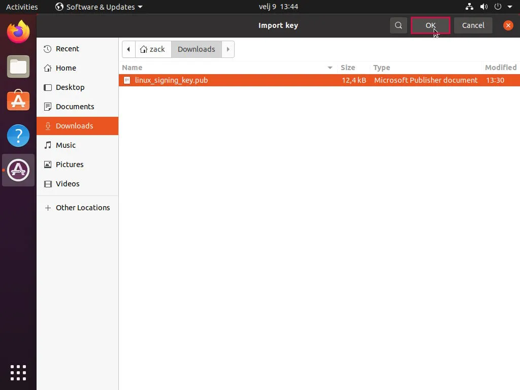 Gnome Nautilus File Manager - Select File