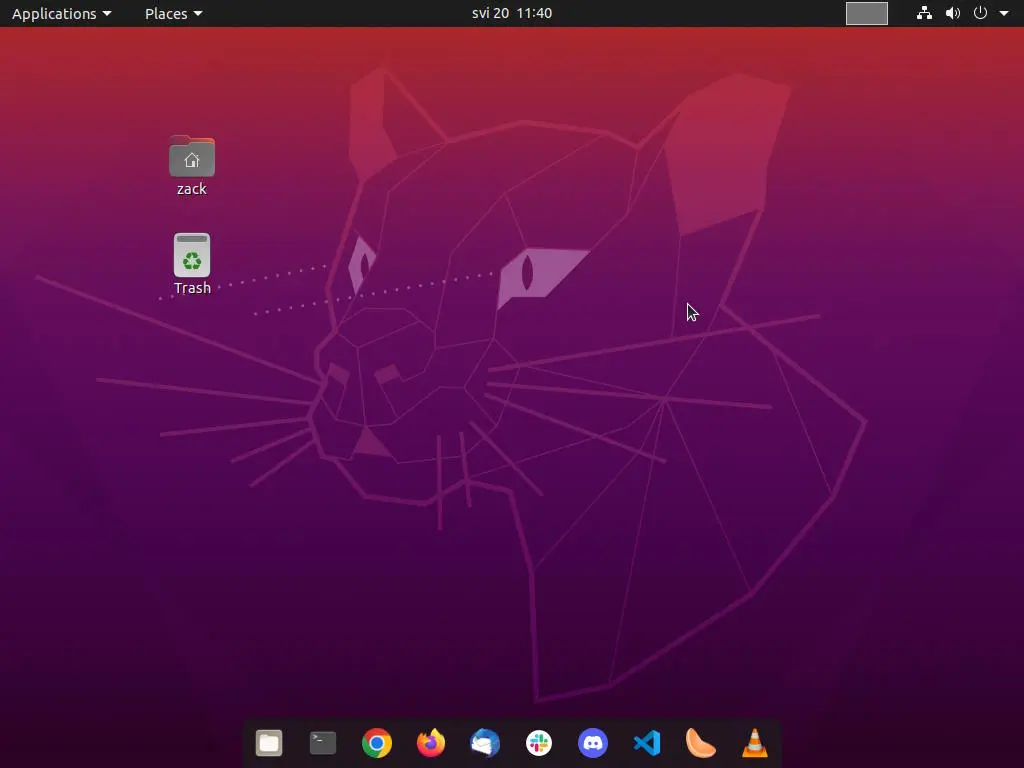 Image showing a customized GNOME interface in Ubuntu 20.04.