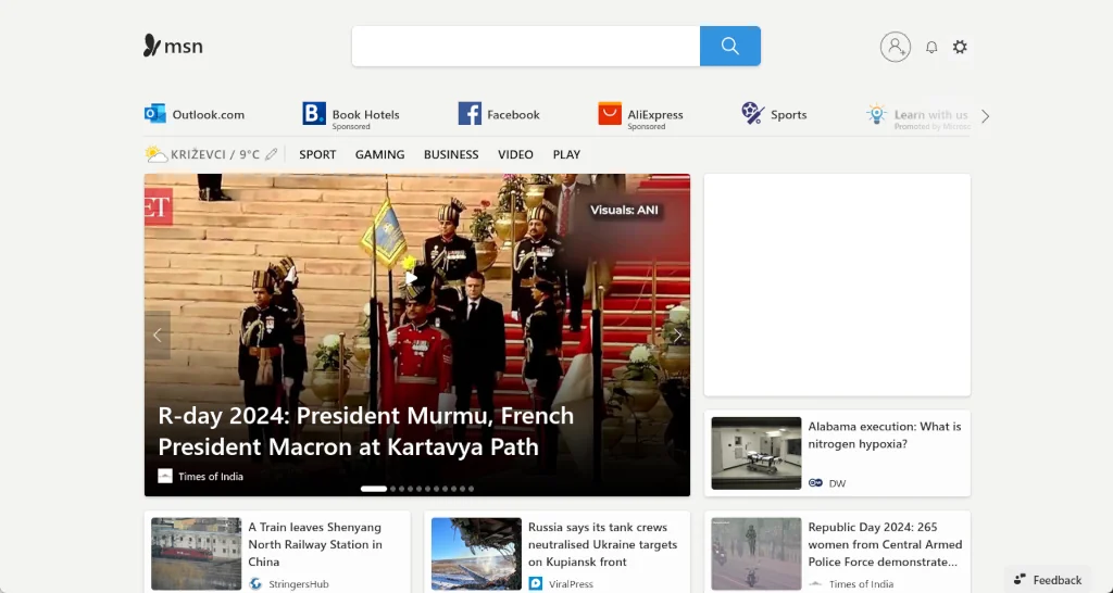 MSN website is displayed, with the Pi-hole service active and all ads blocked.